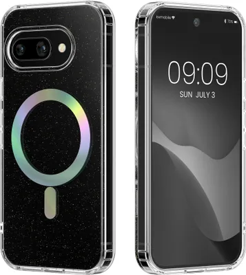 Produktbild von kwmobile Hülle kompatibel mit Google Pixel 9a Handyhülle - Hard Case mit TPU Bumber - Schutzhülle kompatibel mit MagSafe - Kameraschutz - Transparent