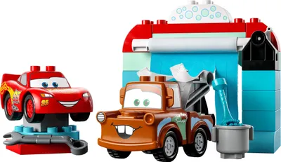 Produktbild von LEGO 10996 DUPLO Disney and Pixar's Cars Lightning McQueen & Mater in der Waschanlage Spielzeugautos, Motorikspielzeug für Jungen und Mädchen ab 2 Jahren