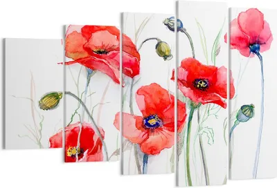 Produktbild von Bild auf Leinwand - Leinwandbild - Blume Mohn Wiese - 150x100cm - Wand Bild - Wanddeko - Leinwanddruck - Bilder - Kunstdruck - Wanddekoration - Leinwand bilder - Wandkunst - EG150x100-3584