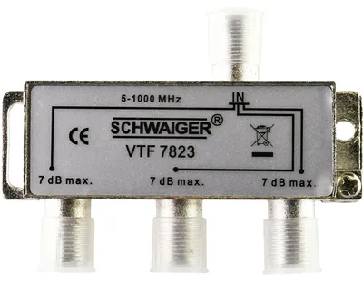 Obrázok produktu pre Schwaiger VTF7823 531, Rozbočovač, 5 - 1000 MHz, Strieborná, Hliník, 1 kusov, 74 mm