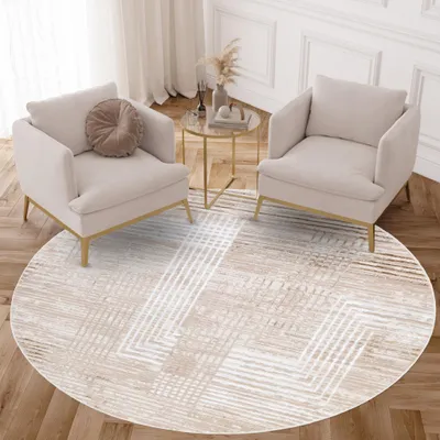 Obrázek produktu pro Tapiso koberec CRYSTAL Round Cream Obývací pokoj Ložnice 100 x 100 cm