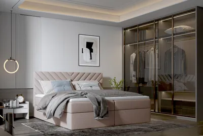 Produktbild von Emoebel24 Boxspringbett Jupiter 180x200 cm – Polsterbett in Rosa mit Bettkasten & Kopfteil, Doppelbett mit Stauraum & edlem Samtstoffbezug