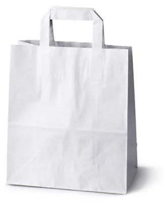Produktbild von Allbag Weiße Papierbeutel 22x11x28,5 cm mit Flachhenkel, 25 Stk.