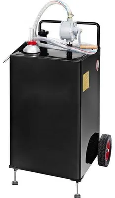 Productafbeelding van Brandstofcaddy - 113 l draagbare brandstoftank - Met wielen - Handpomp - Voor benzine en diesel - Voor auto, grasmaaier, ATV, boot