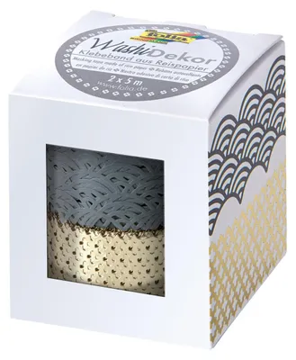 Produktbild von Folia Washi Dekor, Gold, Grau, Einfarbig, 5 m, 25 mm, 2 Stück(e)