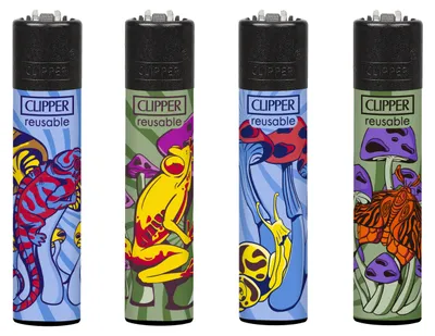 Produktbild von Clipper® Feuerzeuge 4er Set: Mushroom Animals