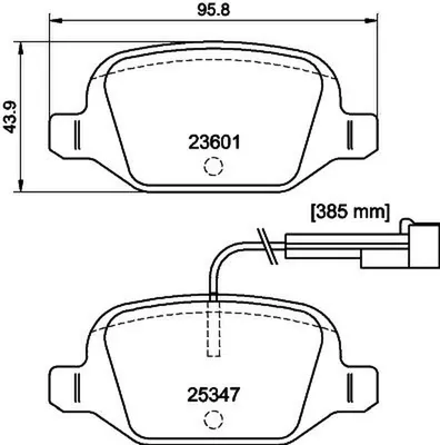 Produktbild von HELLA Bremsbeläge Satz Hinten Bremsklötze für FIAT 500 (312) 8DB 355 031-561