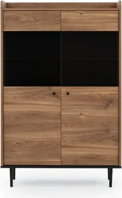 Produktbild von Zweitürige Vitrine STEFANIE – braun / schwarz
