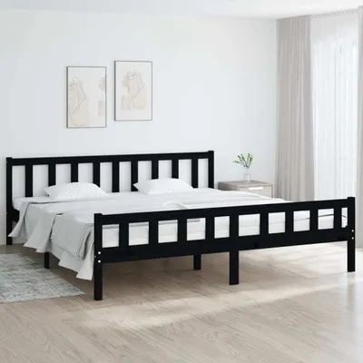 Produktbild von Massivholzbett Schwarz 160x200 cm , Klassische Betten Design 2024