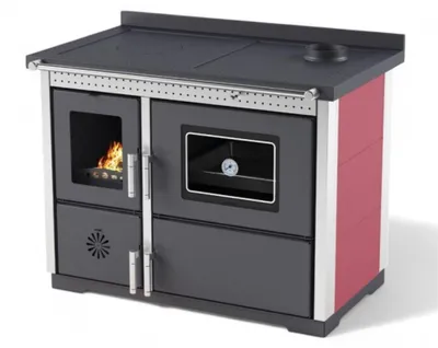 Immagine prodotto di Stufa Cucina riscaldamento a Legna piano cottura in ghisa con Forno Struttura in acciaio
