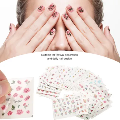 Zdjęcie produktu dla Nail Art Sticker, Nail Art Design Decoration, Nail DIY Accessories, Nail Art Transfer Sticker, Flower Pattern Sticker, Petal Pattern Sticker, Butterfly Pattern Sticker, Cartoon Pattern Sticker