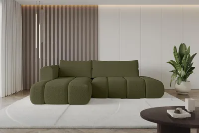 Produktbild von ALTDECOR Ecksofa mit Schlaffunktion und Bettkasten CLOUD-L 280x185x90 Grün - Corner Sofa Bett Eckcouch Couch L-Form Schlafcouch Ausziehbar Wohnlandschaft Schlafsofa Cauchsofa