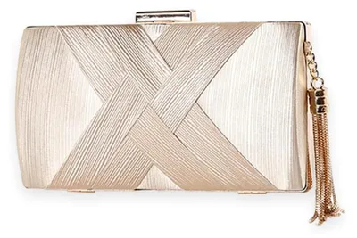 Produktbild von Damen Abendtasche Fransen Clutch Tasche Elegante Schultertasche Kettentasche Tasche Luxurious Handtasche Hochzeit Brautbörse Klein Umhängetasche Gold