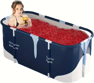 Productafbeelding van Opvouwbare badkuip - Draagbaar bad - Ontspannen baden - 6-laags isolatie - 140 cm - Blauw