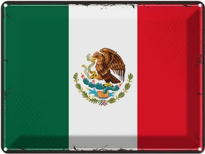 Produktbild von vianmo Blechschild 30x40 cm Mexikos Retro Mexico Flagge Fahne Wappen