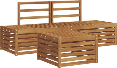 Produktbild von vidaXL Outdoor-Sofagarnitur Natur 59 x 59 x 37 cm Massivholz Akazie