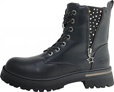 Imagen del producto de Dockers by Gerli: Zapatos para niñas, botines con cordones, color negro, para uso diario