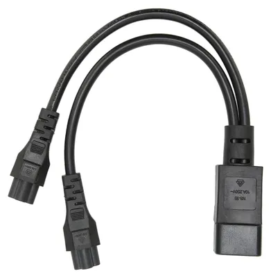 Image de Câble adaptateur pour prise secteur, type IEC320, connecteur C14 vers double prise C5, pour ordinateurs portables, tension 100-250 V