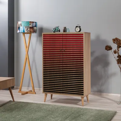 Produktbild von Skye Decor, Multibox - 221, Mehrzweckschrank, Sonoma-Eiche, 100 % MELAMINBESCHICHTETE SPANPLATTEN, 80 x 36 x 127 cm