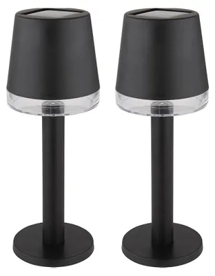 Produktbild von 2er Set LED Solarleuchte, Tischlampe, schwarz, H 21,5 cm