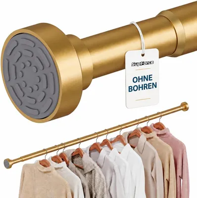 Productafbeelding van Kledingstang kast - Kledingstangen zonder boren - 43-71cm - Goud