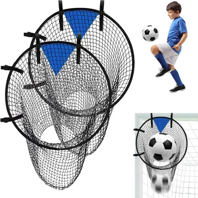 Image de But de football, 2 pièces, 55 x 70 cm, avec sangles, filet de but d'angle, accessoires d'entraînement