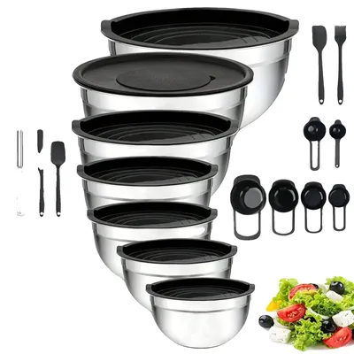 Imagen del producto de Juego de cuencos apilables, acero inoxidable, modelo BXG-SLW07-HEI