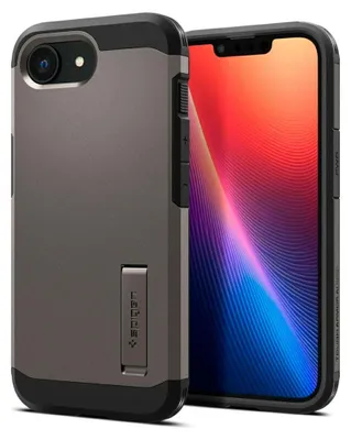 A phone case is shown next to a smartphone displaying a colorful wallpaper.