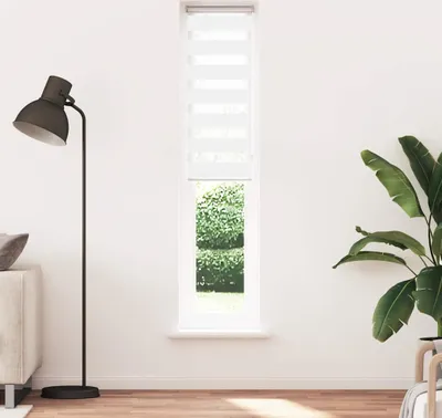 Image de Store zèbre blanc 50x230 cm largeur du tissu 45,9 cm polyester