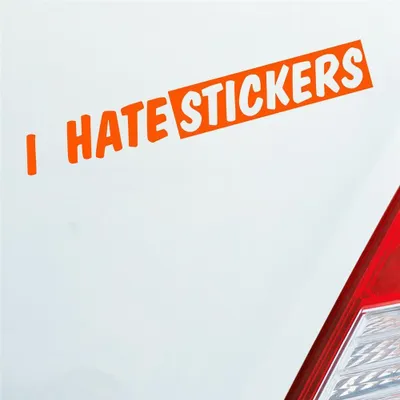 Produktbild von Auto Aufkleber I Hate s Lustig 19x25 cm Orange Sticker Heckscheibenaufkleber