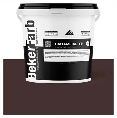 Zdjęcie produktu dla Nawierzchniowa Farba na Dach do Blachy, Blachodachówki i Ocynku Bekerfarb Brązowy 5l