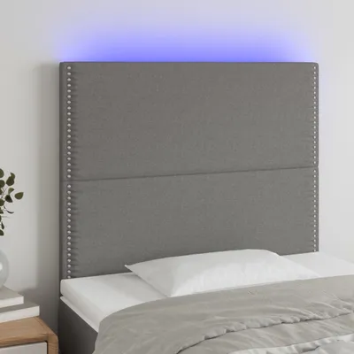 Produktbild von The Living Store LED Kopfteil Dunkelgrau 90x5x118/128 cm Stoff