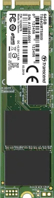 Zdjęcie produktu dla Transcend TS64GMTS800I Wewnętrzny dysk półprzewodnikowy M.2 64 GB Serial ATA III MLC (TS64GMTS800I)