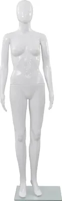 Image de vidaXL Mannequin féminin avec socle en verre blanc 175 cm