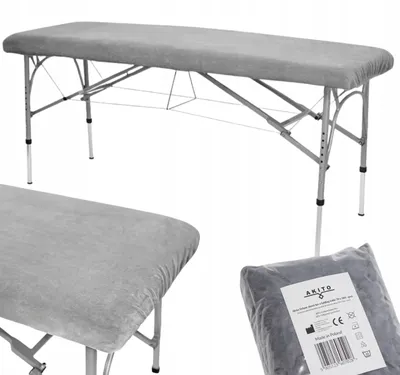 Obrázek produktu pro Akito prostěradlo na masážní stůl velurové 70x184 cm s gumou šedé