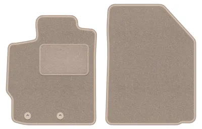 Produktbild von Velours-Fußmatten vorne für Toyota Yaris II 2005-2011 (Schrägheck) – 2-tlg, Beige, passgenau – Wielganizator LUX