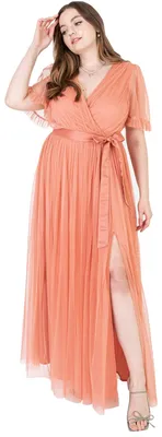 Immagine prodotto di Abito lungo da donna Anaya with Love, con scollo a V, maniche corte e volant