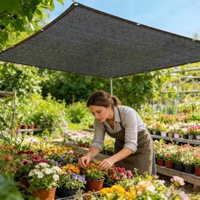 Produktbild von Schattierungsnetz für Gewächshaus, 1x2m Schwarz Schattiernetz mit Ösen 90% UV-Beständiges Sonnennetz für Garten Beschattung Gewächshaus Balkon