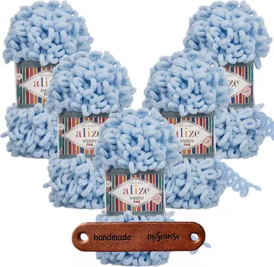 Produktbild von 5 x ALIZE Puffy Fine 218 Baby Blue mit Label