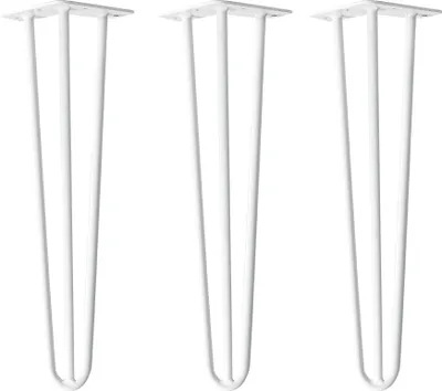 Immagine prodotto di Natural Goods Berlin Gambe HAIRPIN, gambe a forcina, gambe per mobili, gambe per tavoli, bianco, 45 cm, 3 montanti, 3 pezzi