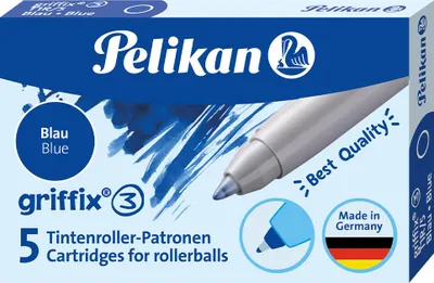 Produktbild von Pelikan Tintenschreiberpatronen griffix Blau 5 ST, Blau, Kugelschreiber, 5 Stück(e), Box