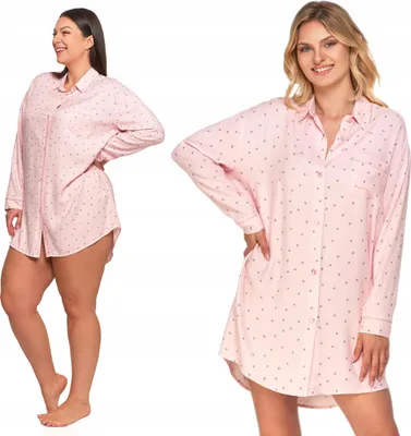 Produktbild von MORAJ Damen-Nachthemd, bequem, langärmelig, lockerer Pyjama mit Punkten, L