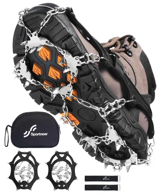 Productafbeelding van Stijgijzers - Roestvrij staal met 28 spikes per schoen - Voor wandelschoenen