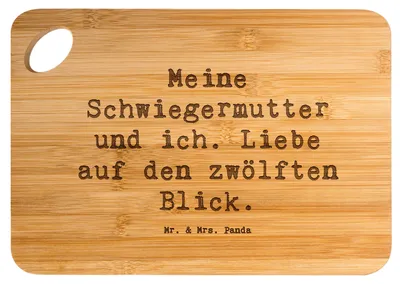 Produktbild von Mr. & Mrs. Panda Frühstücksbrett Spruch Schwiegermutter Liebe - Transparent - Geschenk, Schwiegereltern, Dankbarkeit, Zuneigung, Familie, käseschneidebrett, Dankeschön