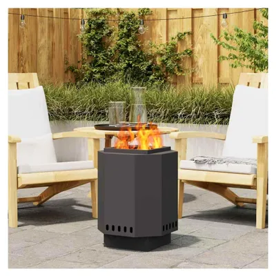 Produktbild von Rauchfreier Feuerkorb Schwarz 38 x 38 x 51 cm aus Stahl für Garten und Terrasse