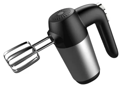 Obrázek produktu pro Ruční mixér Telefunken M09141, 150 W, 5 rychlostí, 2 metly, 2 hnětací háky, nerezová ocel, černá/metalická šedá