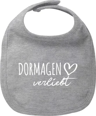 Produktbild von Huuraa Baby Lätzchen Dormagen verliebt Heather Grey Klettverschluss  Baumwolle Latz Geschenkidee
