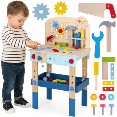 Image de Table d'atelier de bricolage en bois Tooky Toy