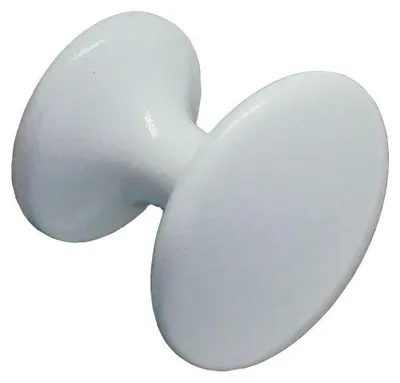 Image de Bouton de meuble en zamac finition blanc brillant diamètre 25 mm
