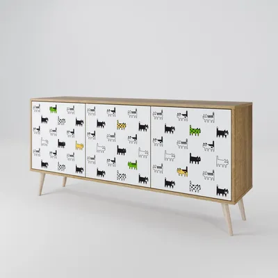 Immagine prodotto di Spacerebels cassettiera a 3 ante - credenza cassettiera - credenza alta - mobile armadio - soggiorno camera da letto - 57,5×164,5×42 (HxLxP)